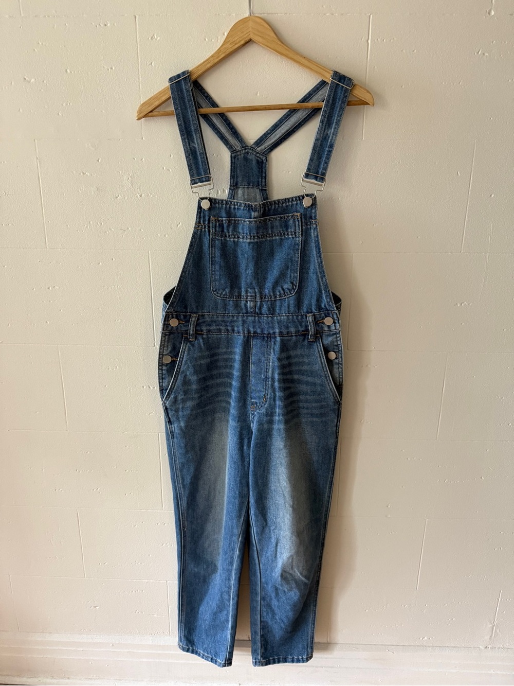 OAK + FORT | Straight Leg Workalls Denim Overalls | XS